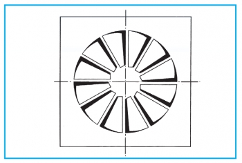 Dralldurchlass WS210P Ø160mm Systemplatte 594x594mm<br>aus Stahl, RAL 9010 (reinweiß) lackiert