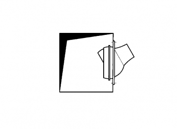 Weitwurfdüse JD150 (Shortpipe) - Ø 200 mm<br>aus Stahl und Aluminium, RAL 9010 (reinweiß) lackiert